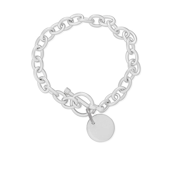 B-003-D Med Oval Link Charm Bracelet - Disc | Teeda