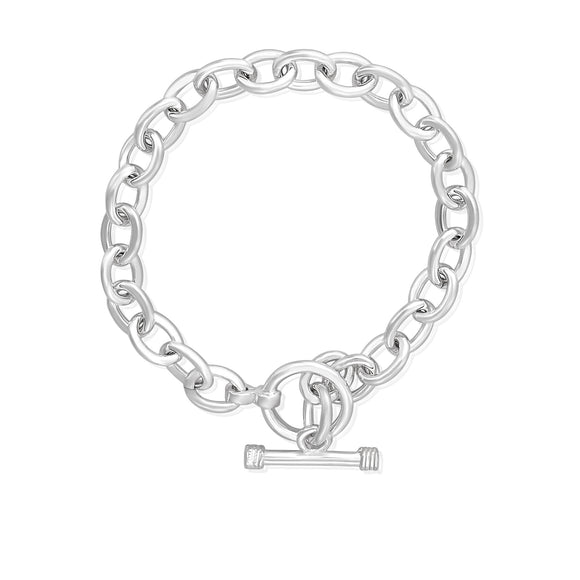 B-003-X Med Oval Link Charm Bracelet - No Charm | Teeda