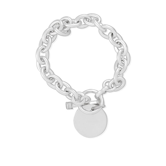 B-005-D Large Oval Link Charm Bracelet - Disc | Teeda