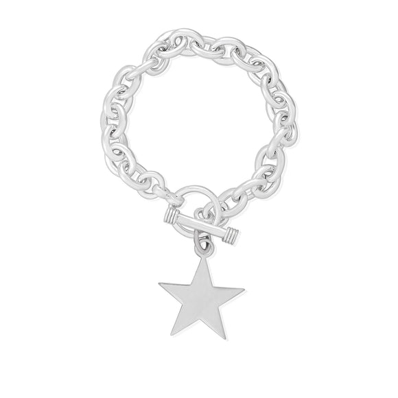 B-005-S Large Oval Link Charm Bracelet - Star | Teeda