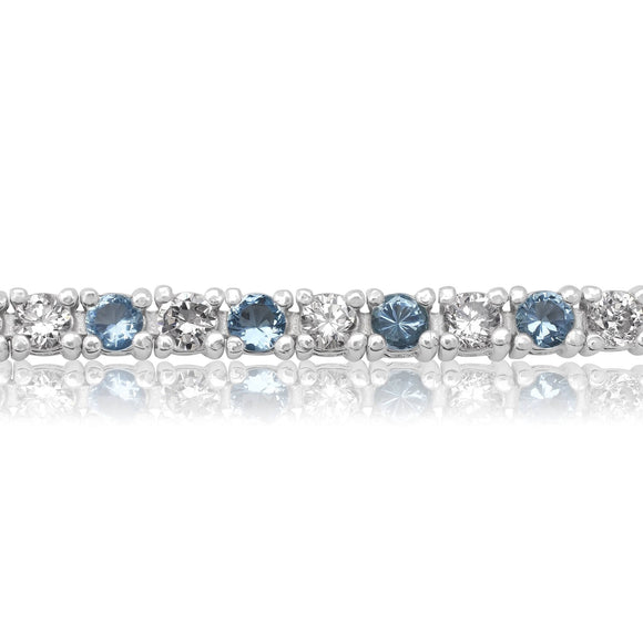 BZ-5000-CAQ CZ Cubic Zirconia Tennis Bracelet - Clear-Aqua | Teeda