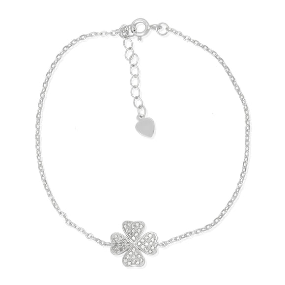 BZ-7012 Pavé Four Leaf Clover CZ Bracelet