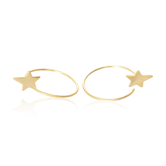 E-7003 Star Ear Wires - Gold Plated | Teeda