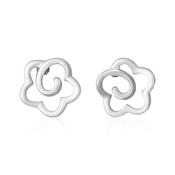 E-7007 Open Flower Stud Earrings | Teeda