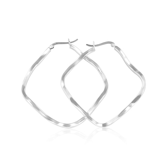 EHS-9000 Square Wave Snap Hoop Earrings | Teeda