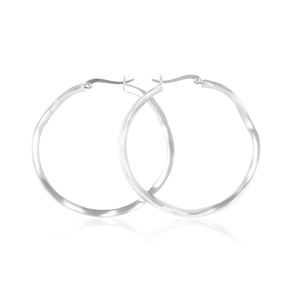 EHS-9001 Round Wave Snap Hoop Earrings | Teeda