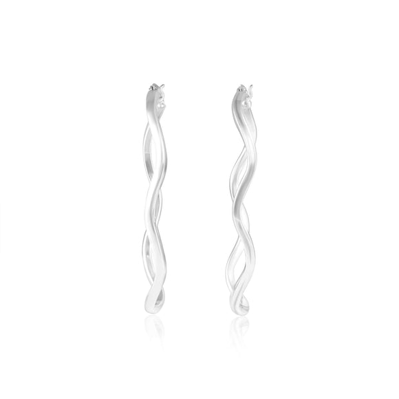EHS-9003 Oval Wave Snap Hoop Earrings
