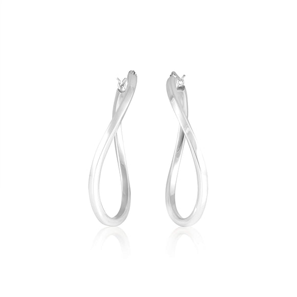 EHS-9004 Oval Wave Snap Hoop Earrings