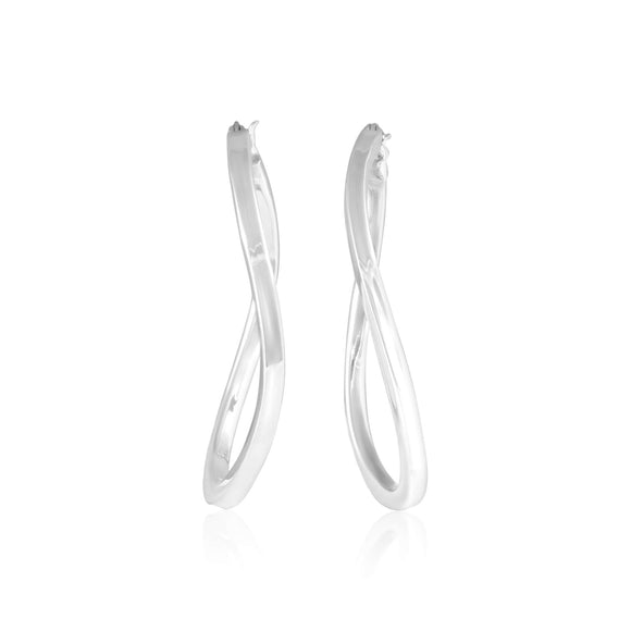 EHS-9005 Oval Wave Snap Hoop Earrings