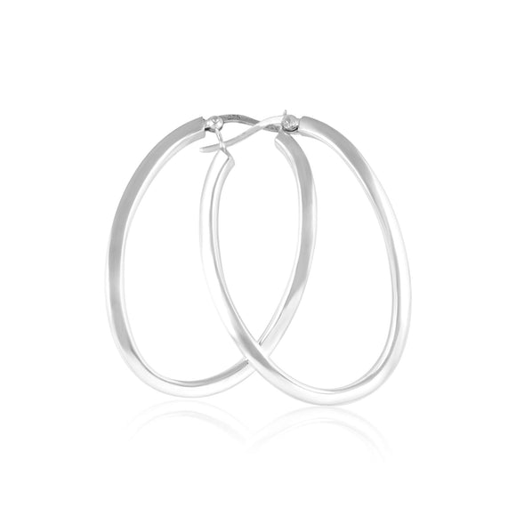 EHS-9005 Oval Wave Snap Hoop Earrings | Teeda