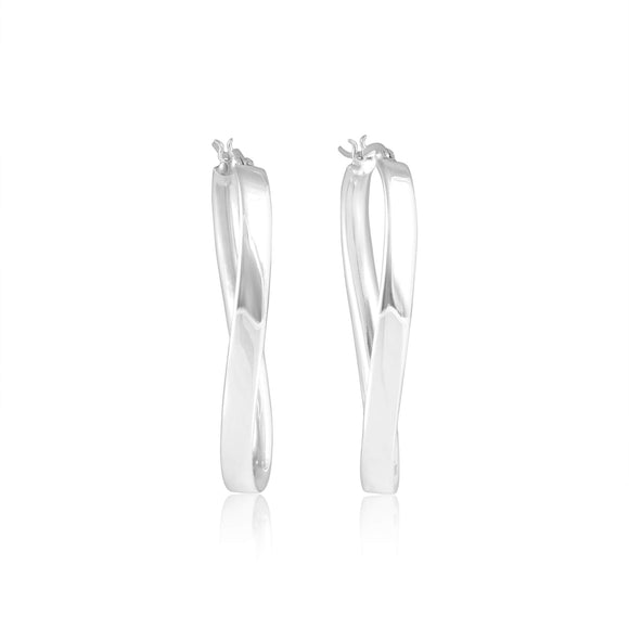EHS-9006 Oval Wave Snap Hoop Earrings