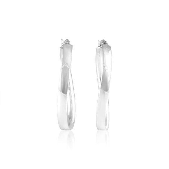 EHS-9007 Oval Wave Snap Hoop Earrings