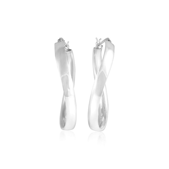 EHS-9010 Oval Wave Snap Hoop Earrings