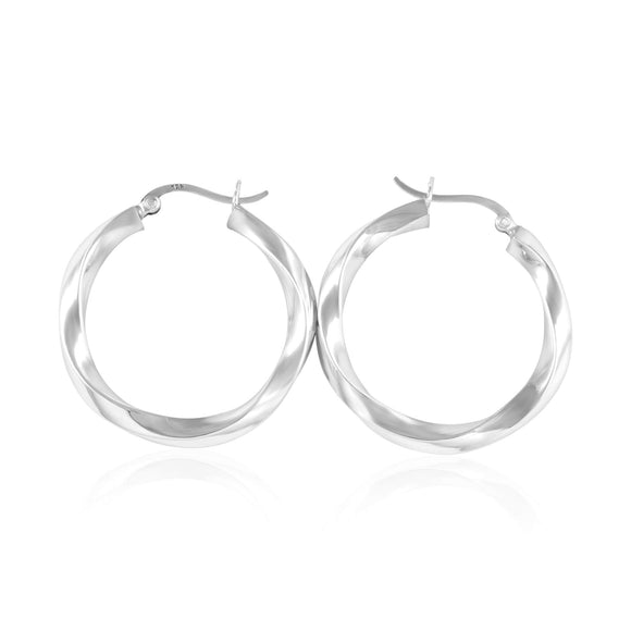 EHS-9013 Round Twist Snap Hoop Earrings | Teeda