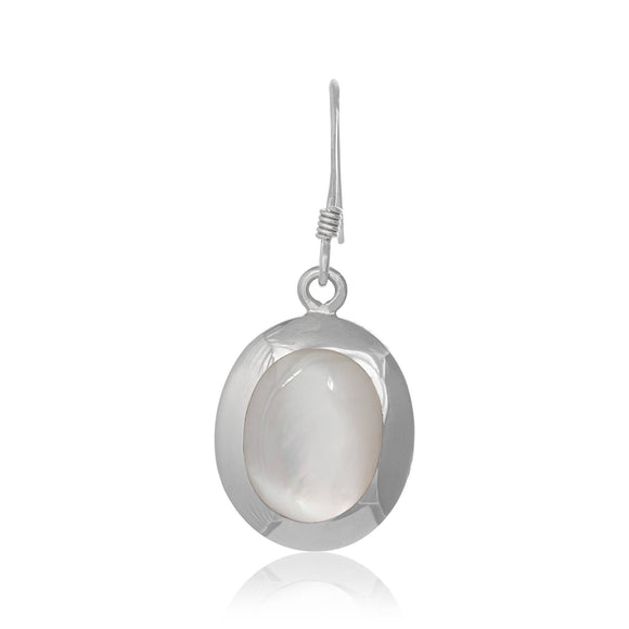 EMOP-1220-P Mother Of Pearl Inlay Earrings - Mother of Pearl | Teeda