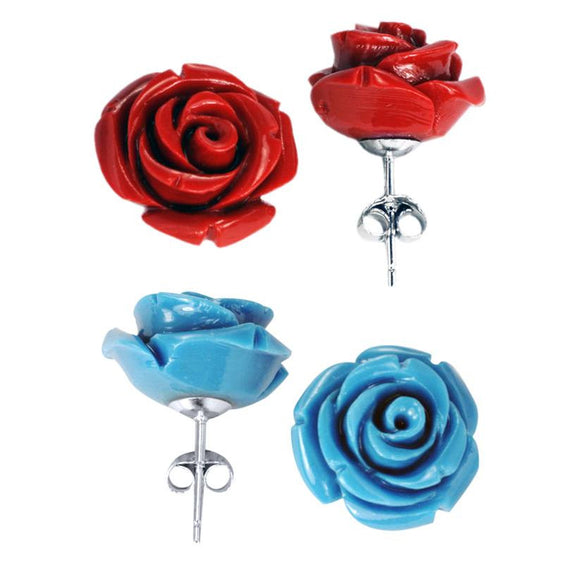 EP-7020 Rose Stud Earrings 15mm