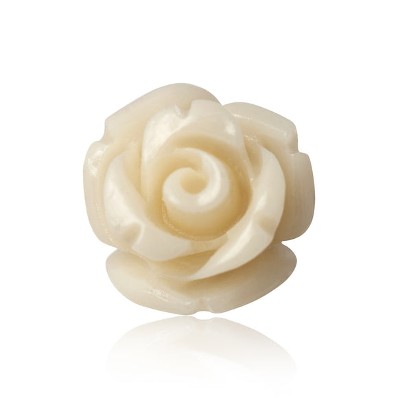 EP-7025-P Rose Stud Earrings 8mm - Pearl White | Teeda