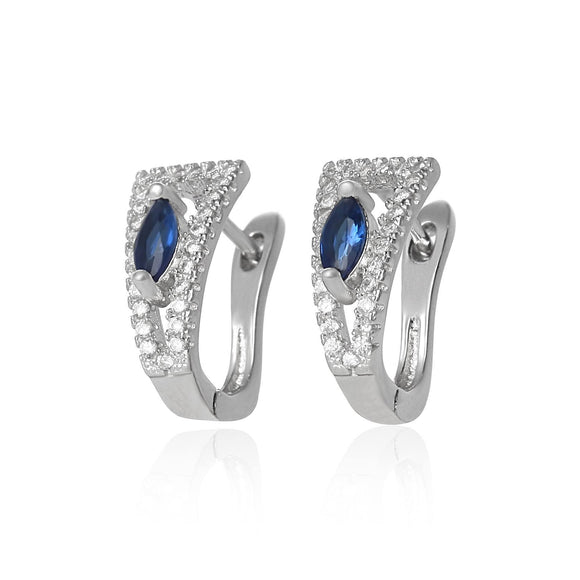 EZ-1071 Leverback Micropavé Cubic Zirconia Earrings