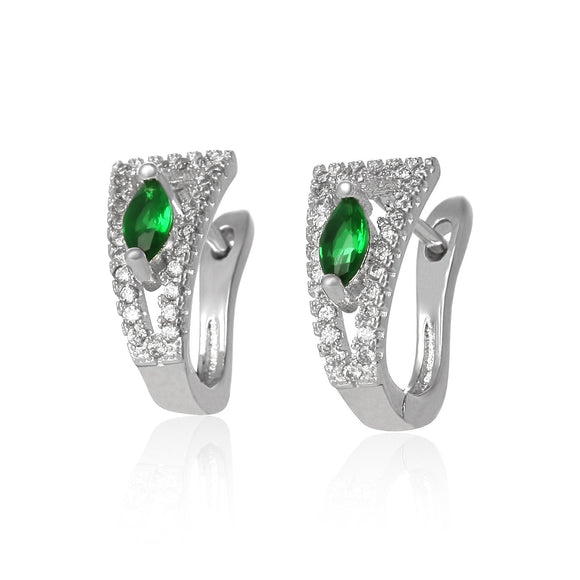 EZ-1071 Leverback Micropavé Cubic Zirconia Earrings