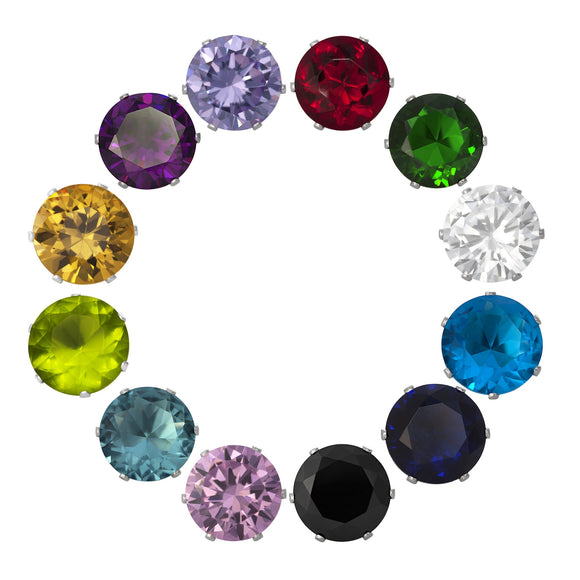 EZ-2100 Round CZ Stud Earrings 11mm