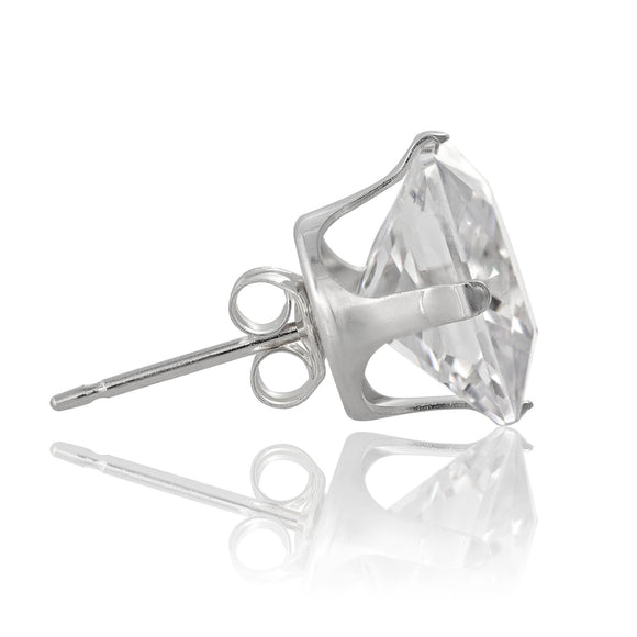 EZ-2150 Square CZ Stud Earrings 6mm