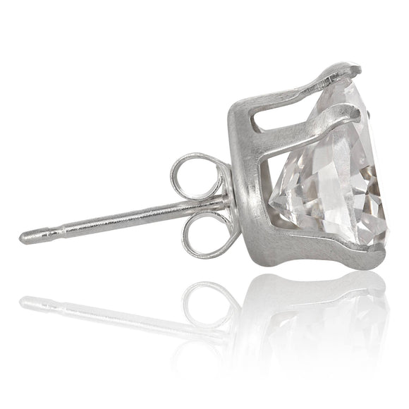 EZ-2200 Heart CZ Stud Earrings 6mm