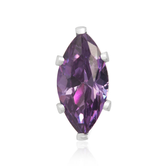 EZ-2310-AM Marquise CZ Stud Earrings 6X3mm - Amethyst | Teeda