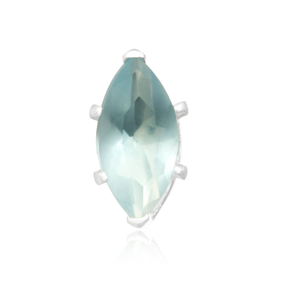 EZ-2310-AQ Marquise CZ Stud Earrings 6X3mm - Aqua | Teeda