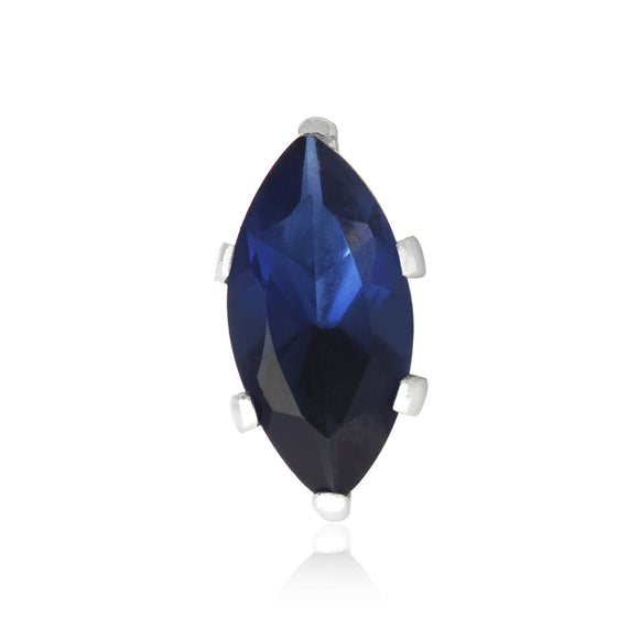 EZ-2310-BS Marquise CZ Stud Earrings 6X3mm - Blue Sapphire | Teeda