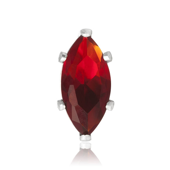 EZ-2310-GG Marquise CZ Stud Earrings 6X3mm - Garnet | Teeda
