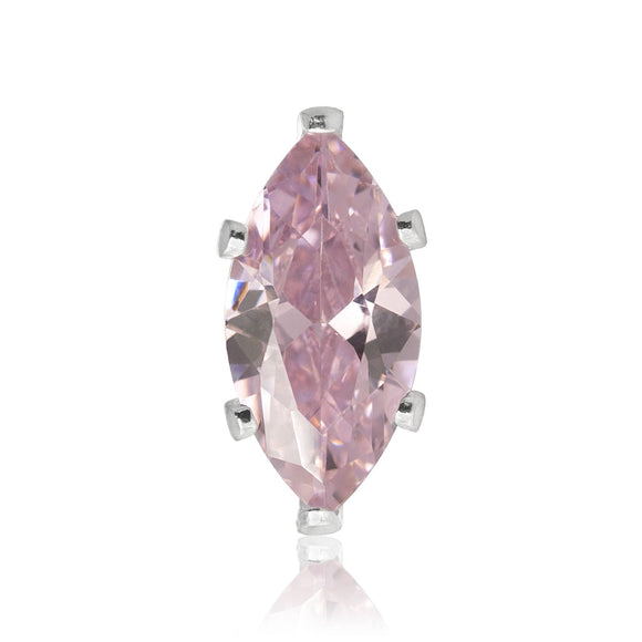 EZ-2310-P Marquise CZ Stud Earrings 6X3mm - Pink | Teeda