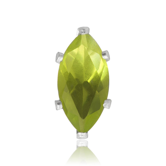 EZ-2310-PE Marquise CZ Stud Earrings 6X3mm - Peridot | Teeda