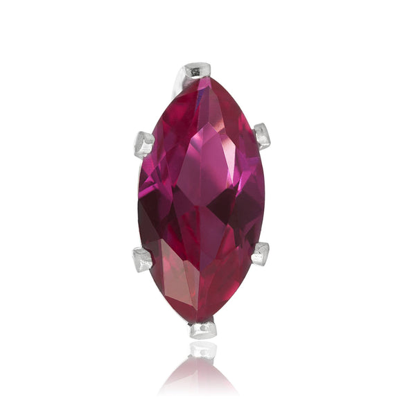 EZ-2310-SR Marquise CZ Stud Earrings 6X3mm - Ruby | Teeda