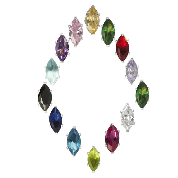 EZ-2310 Marquise CZ Stud Earrings 6x3mm