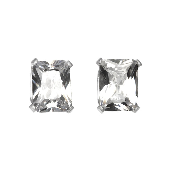 EZ-2360 Emerald Cut CZ Stud Earrings 5x3mm