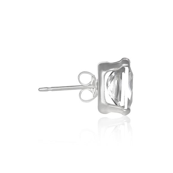 EZ-2360 Emerald Cut CZ Stud Earrings 5x3mm