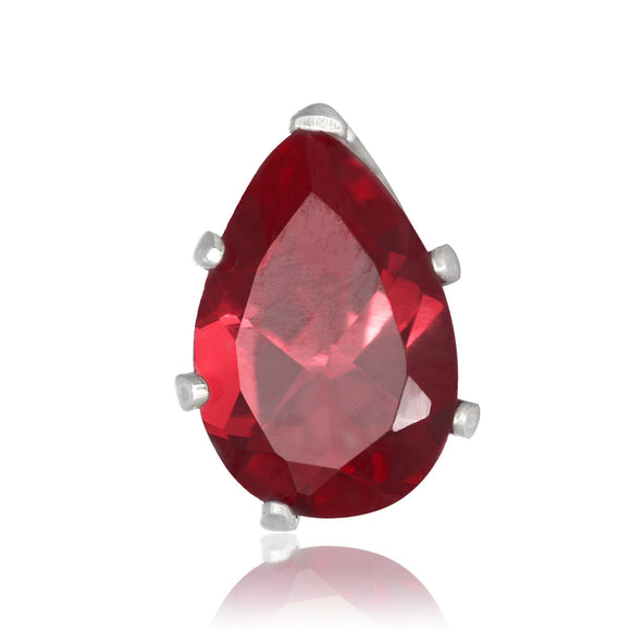 EZ-2420-GG Pear CZ Stud Earrings 6X4mm - Garnet | Teeda