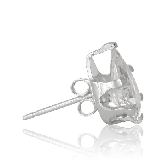 EZ-2420 Pear CZ Stud Earrings 6x4mm