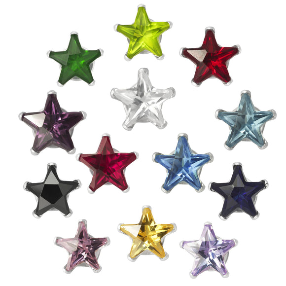 EZ-2480 Star CZ Stud Earrings 5mm