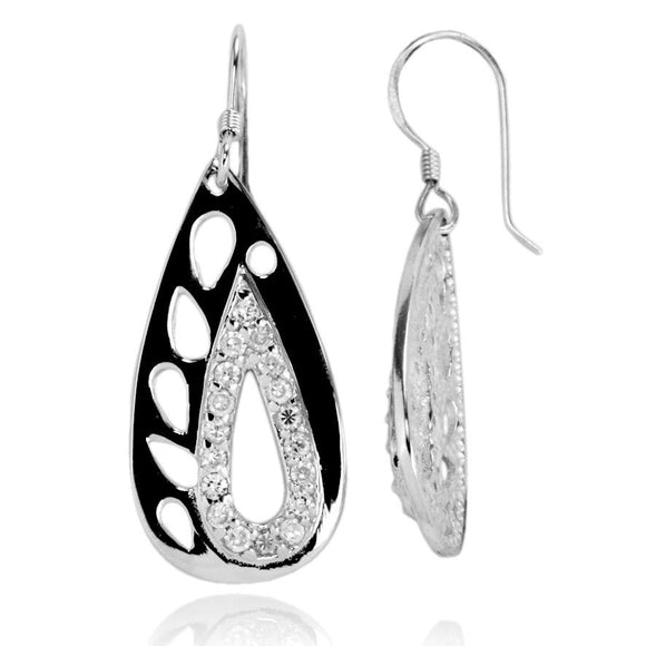 EZ-7018 Teardrop CZ Earrings | Teeda