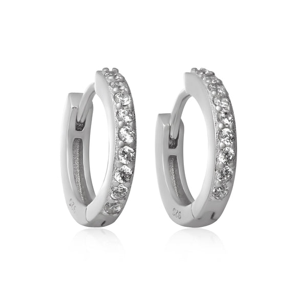 EZ-7034 Cubic Zirconia Huggie Earrings | Teeda