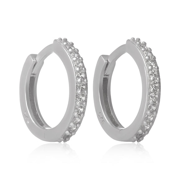 EZ-7035 Cubic Zirconia Huggie Earrings | Teeda