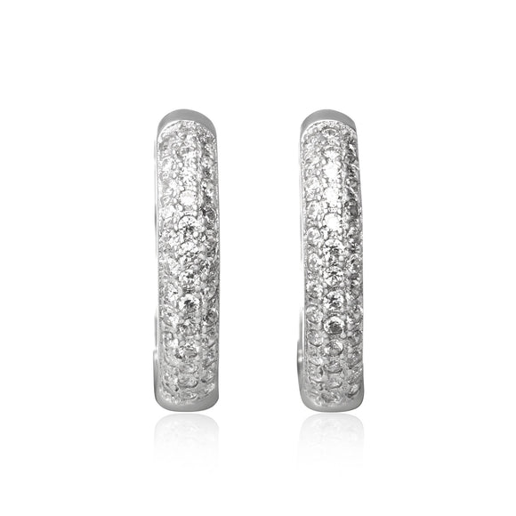 EZ-7048 Pavé Set CZ Huggie Earrings