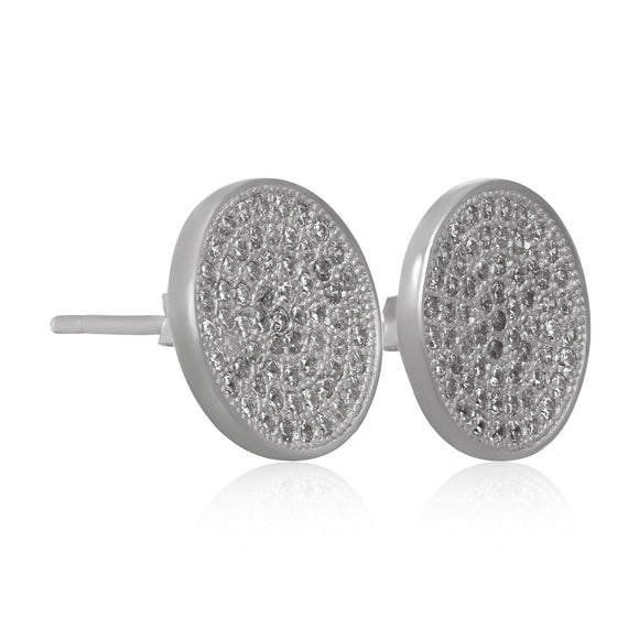 EZ-7061 Disc Micropavé Cubic Zirconia Earrings | Teeda