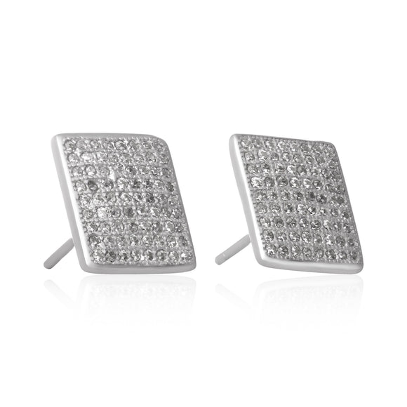 EZ-7062 Square Micropavé Cubic Zirconia Earrings | Teeda