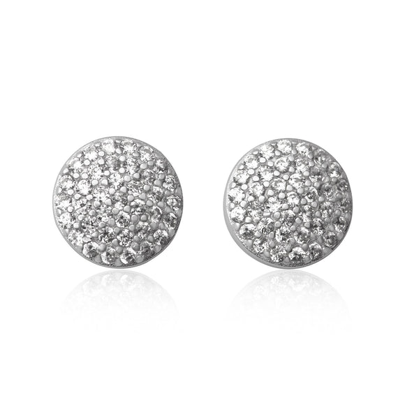 EZ-7065 Pavé Disc Cubic Zirconia Earrings