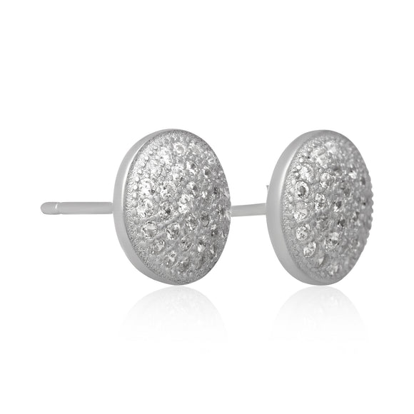 EZ-7067 Pavé Disc Cubic Zirconia Earrings