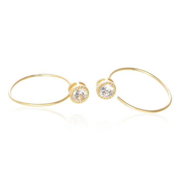 EZ-7072 Milgrain Round CZ Ear Wires - Gold Plated | Teeda