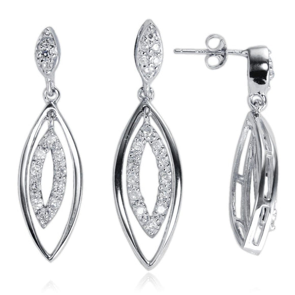 MAZ-7032 Dangle CZ Earring Pendant Set | Teeda