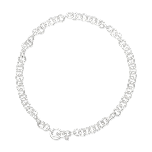 N-002-X Med Round Link Charm Necklace - No Charm | Teeda